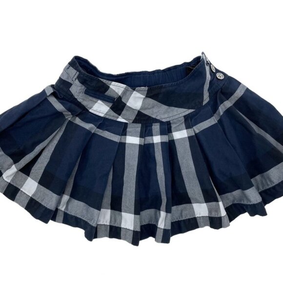 Burberry Kids Navy Check Plaid Accordion Skirt / Kilt - size 5 - Picture 1 of 2